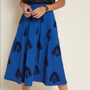 ModCloth 4X Blue Peacock Skirt